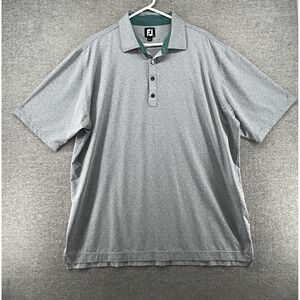 FootJoy Golf Polo Shirt Men Size XXL Gray Polka Dot Short Sleeve